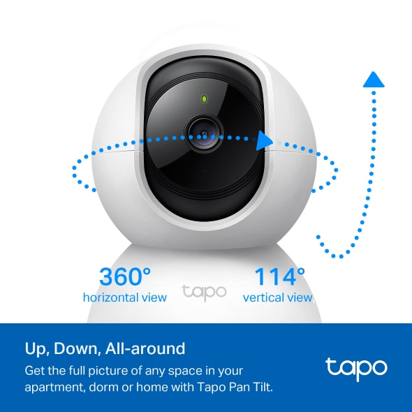 TP-Link Tapo C200C 1080p Indoor 360 Degrees Pan and Tilt Wireless WiFi IP Security CCTV Sale Hidden Camera Connect to Cellphone Two Way Audio with Mic and Speaker