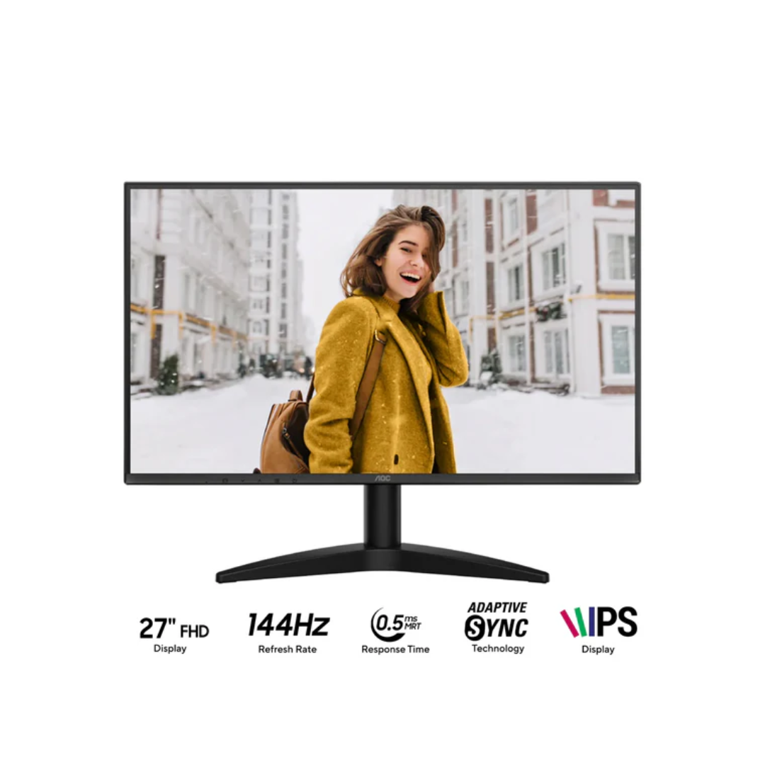 AOC 27B36XE 27" IPS 144Hz FHD 1920x1080 0.5ms Monitor Wall Adaptor With Tilt Adjustment