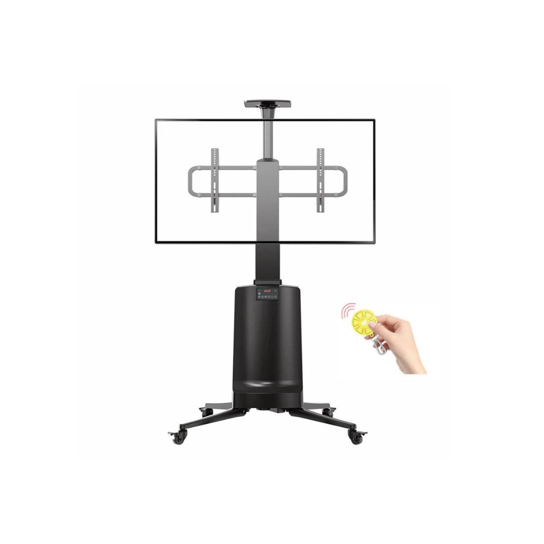 North Bayou TW85 Motorized Lift Screen Heavy Duty TV Mount Cart 55-85" Black