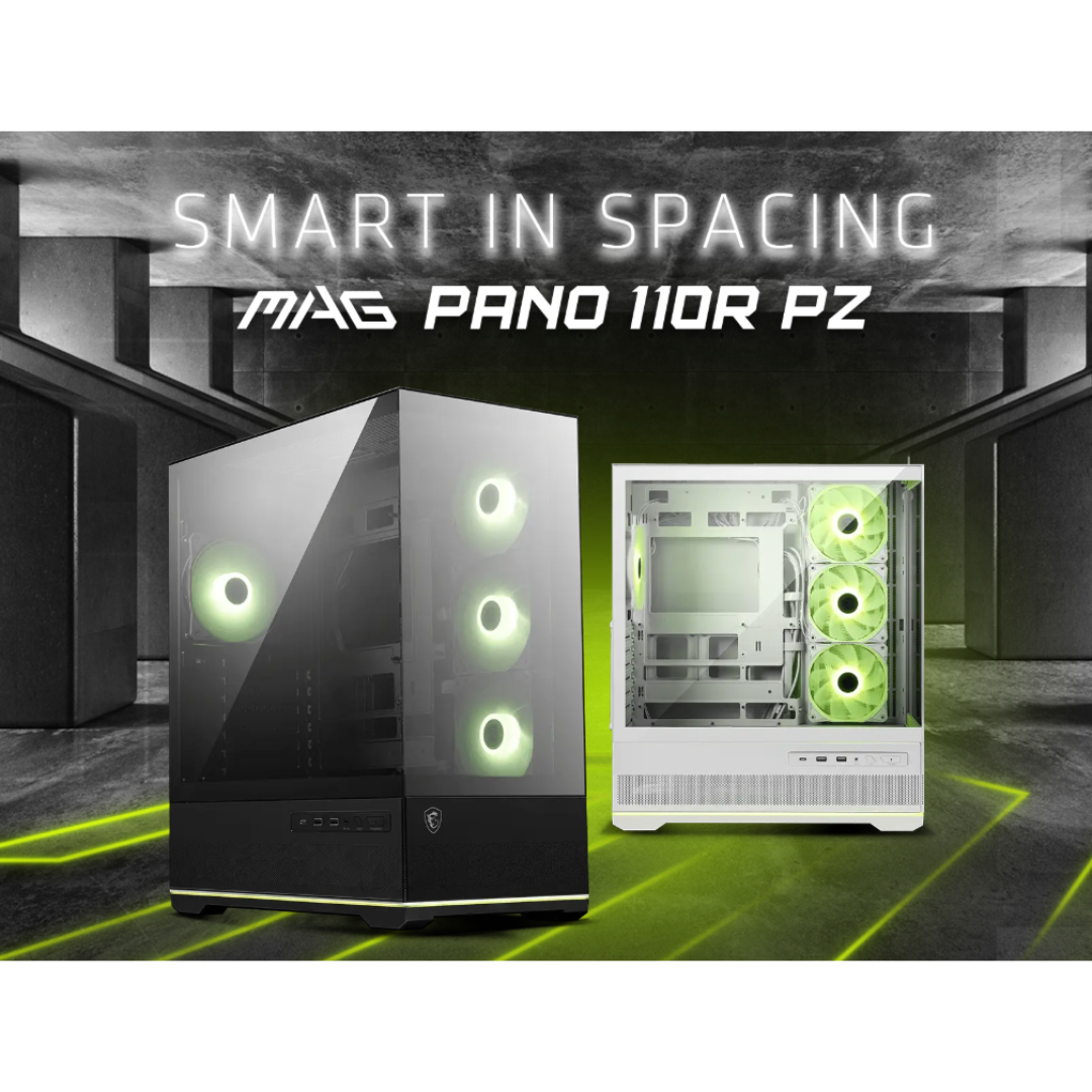 MSI MAG PANO M110R PZ ATX Mid-Tower Case with 4*120mm ARGB Fans