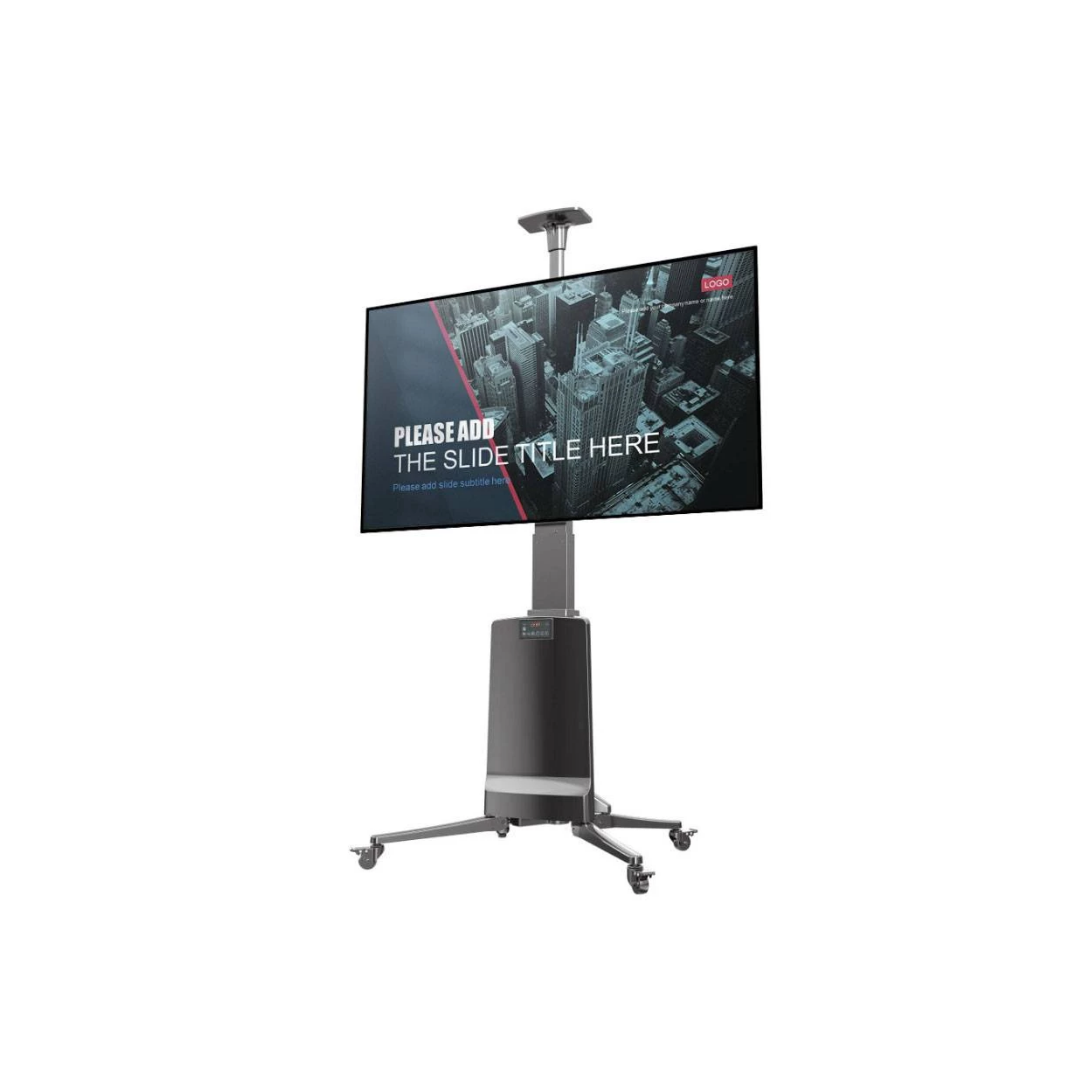 North Bayou TW85 Motorized Lift Screen Heavy Duty TV Mount Cart 55-85" Black