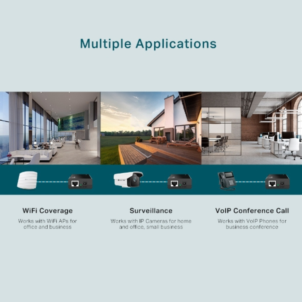 TP-Link TL-POE150S | IEEE 802.3af Compliant PoE Injector Internet Adapter PoE Port for Internet
