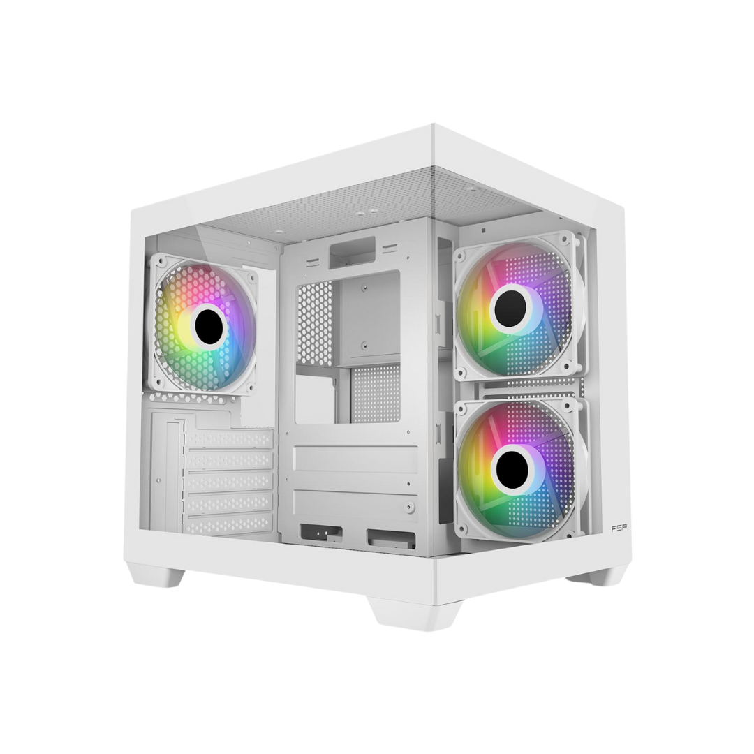 FSP S140-WA aRGB White mATX Gaming PC Case