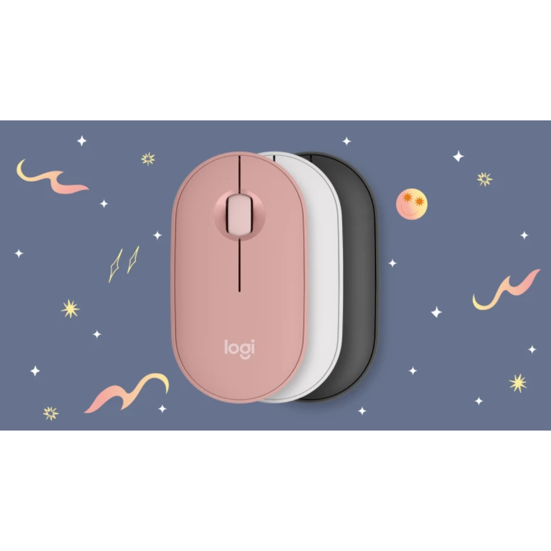 Logitech M350s Pebble 2 Slim Compact Bluetooth Wireless Mouse With Customizable Button