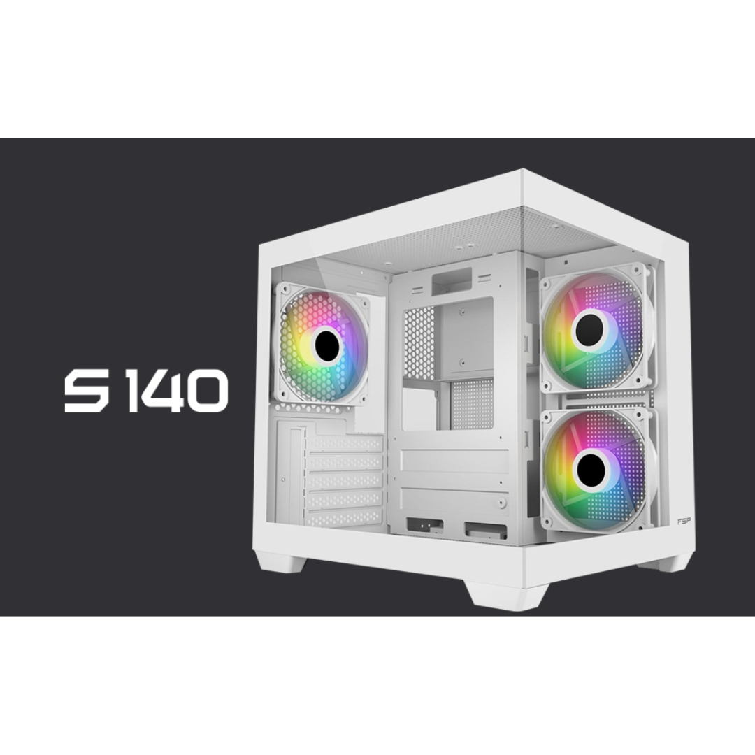 FSP S140-WA aRGB White mATX Gaming PC Case