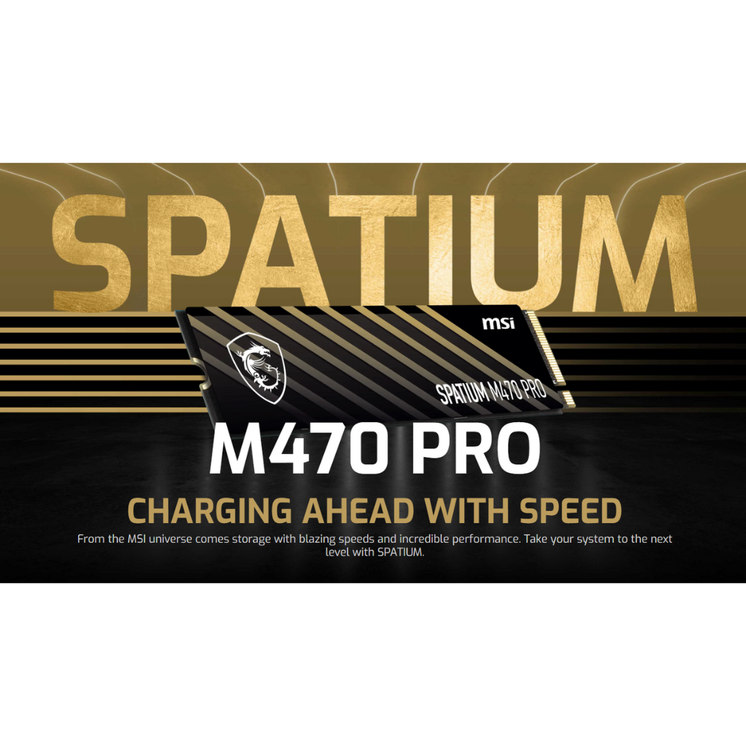 MSI Spatium M470 Pro 2TB M.2 PCIe4.0 NVMe 3D NAND Flash Solid State Drive