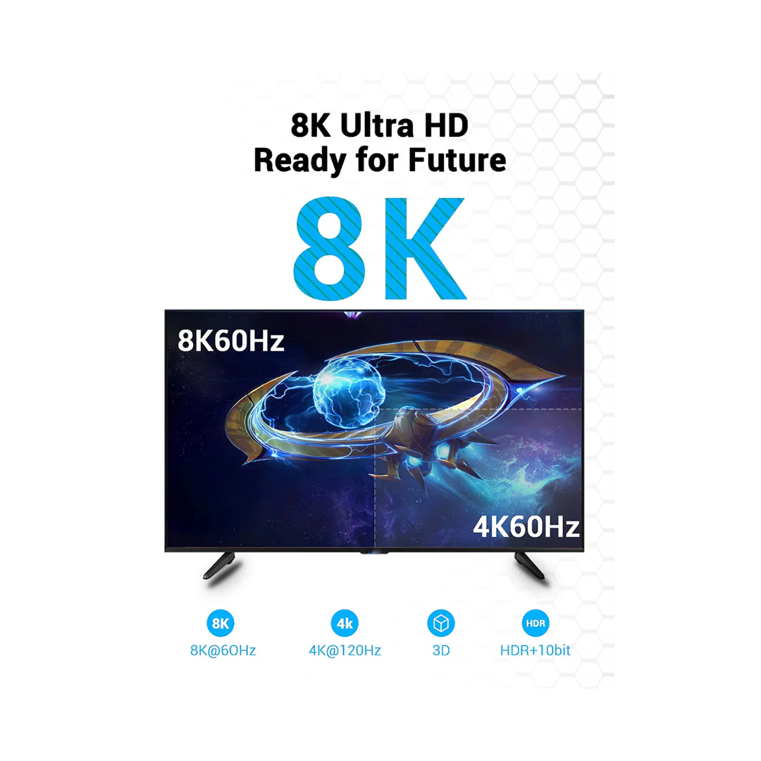 Vention HDMI A Male 2.1 version 8K 60Hz/4K@120Hz HDMI Cable ( 1M AANBF | 2M AANBH | 3m AANBI | 5MAANBJ | 10M AANBL)