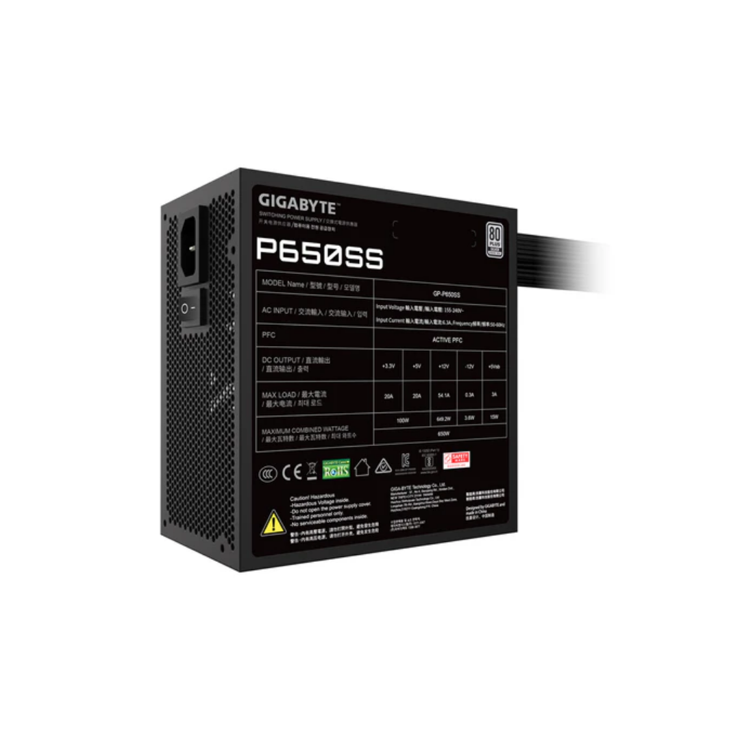 Gigabyte P650SS 650W ATX 3.0 80+ Silver GP-P650SS Power Supply