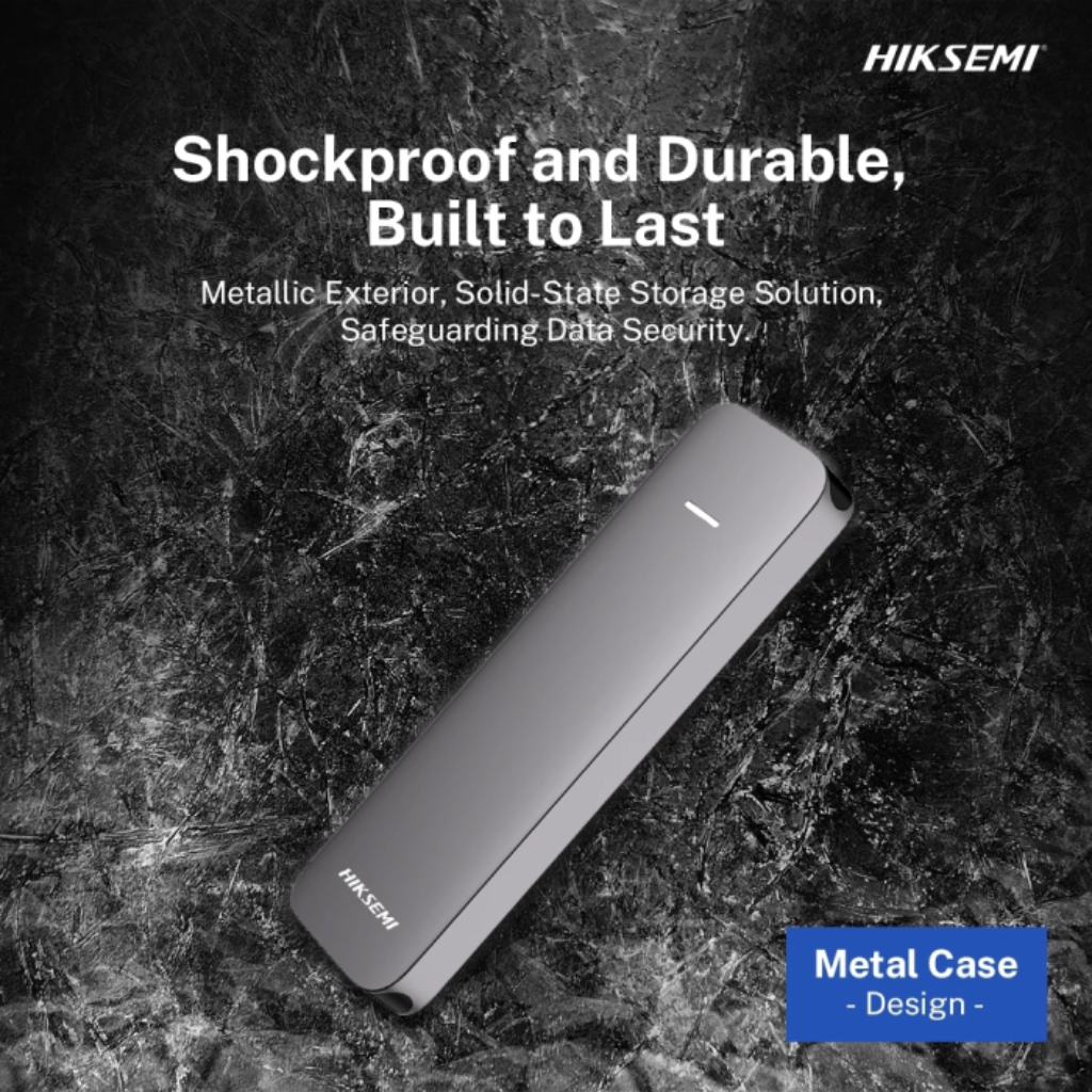 Hiksemi HS-ESSD ELITE 1TB Grey USB 3.2 Gen2 x2 Up to 1050MB/s Read & 1030MB/s Write Type-C Portable SSD