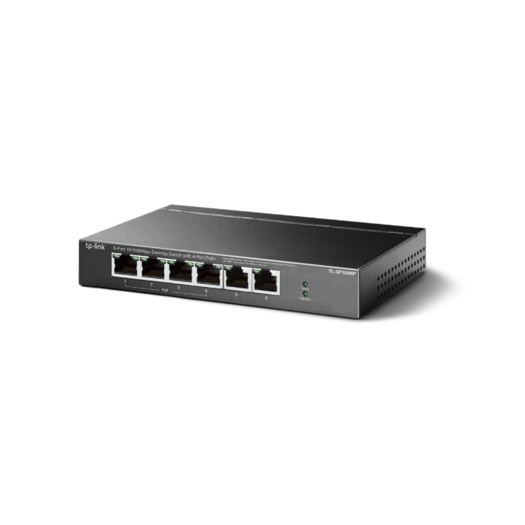 TPLink TL-SF1006P 6-Port Desktop Switch w/ 4-Port PoE+