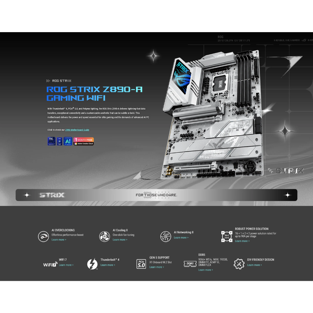 Asus ROG Strix Z890-A Gaming WiFi Intel DDR5 Motherboard