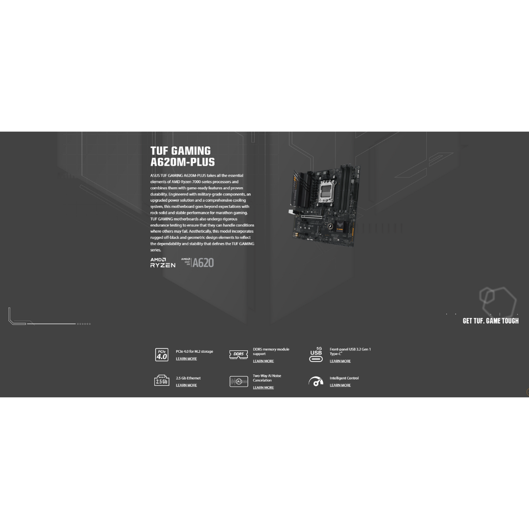 Asus TUF Gaming A620M-Plus (AM5) Motherboard