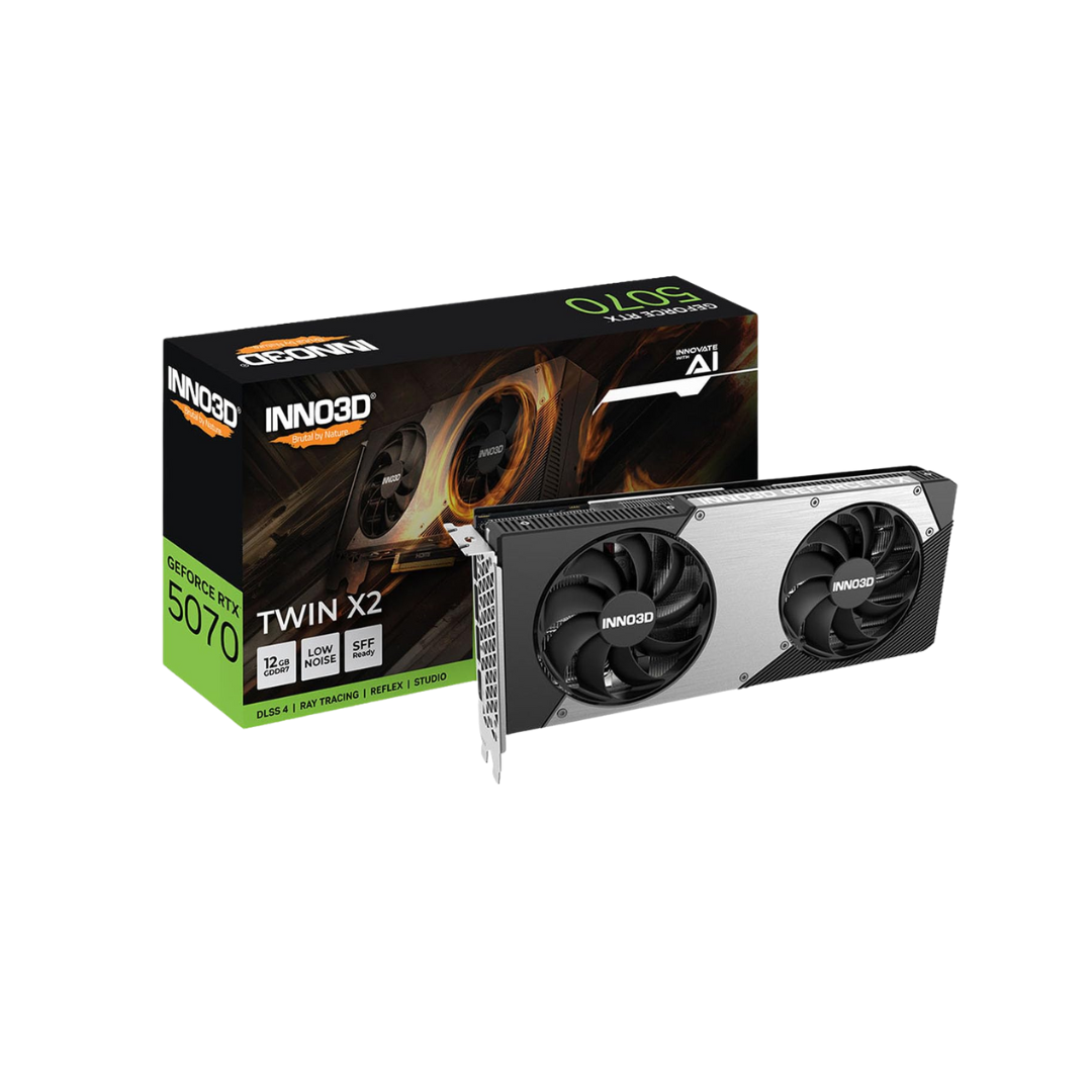 Inno3D RTX 5070 Twin X2 12GB GDDR7 SFF N50702-12D7-195064N Graphics Card