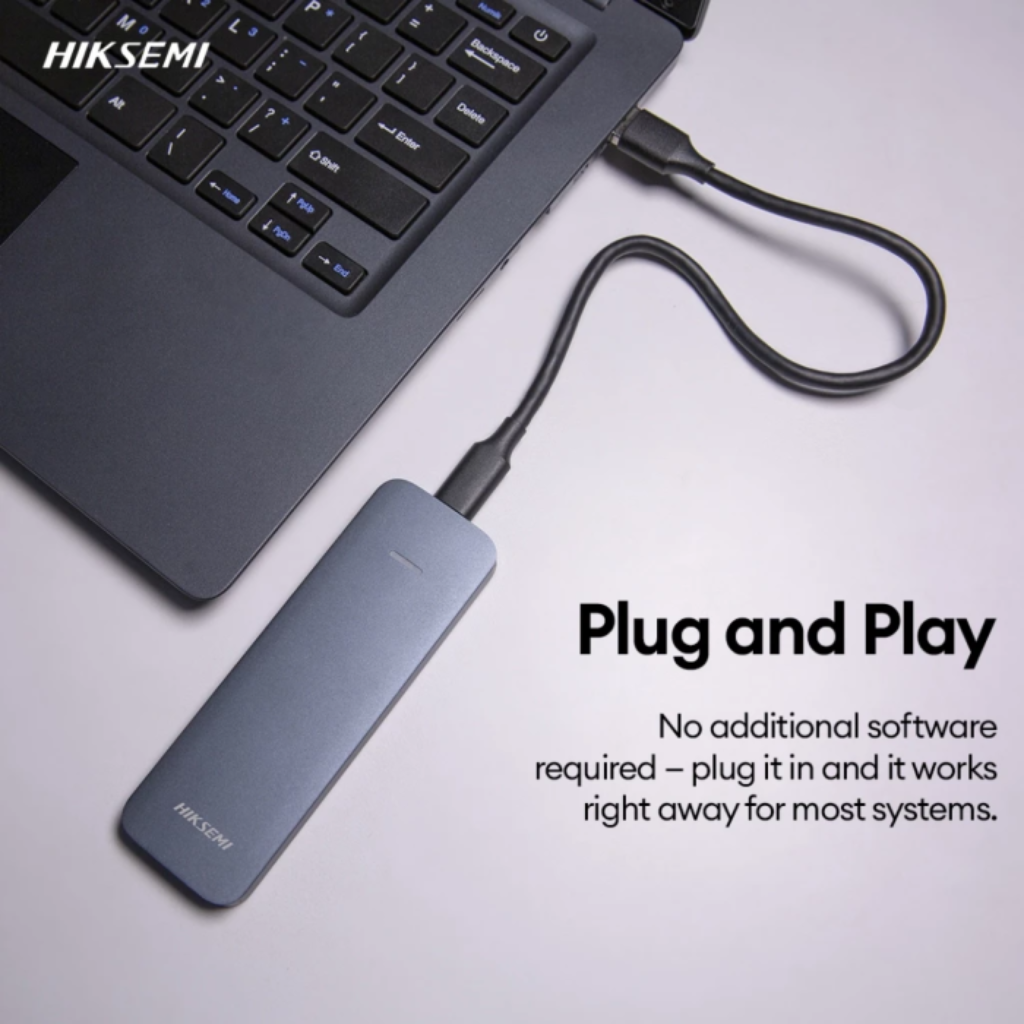 Hiksemi HS-ESSD ELITE 1TB Grey USB 3.2 Gen2 x2 Up to 1050MB/s Read & 1030MB/s Write Type-C Portable SSD