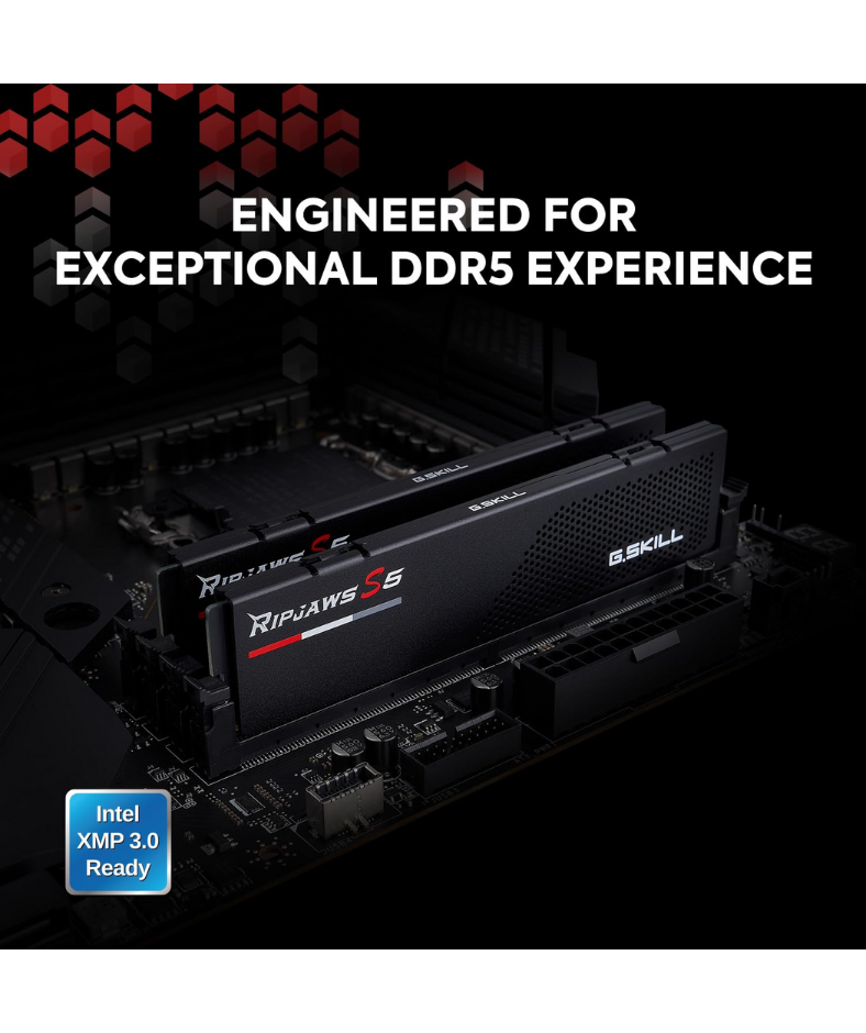 G.Skill Ripjaws S5 32GB 16GX2 DDR5 6000MT/s Black Desktop Memory F5-6000J3238F16GX2-RS5K
