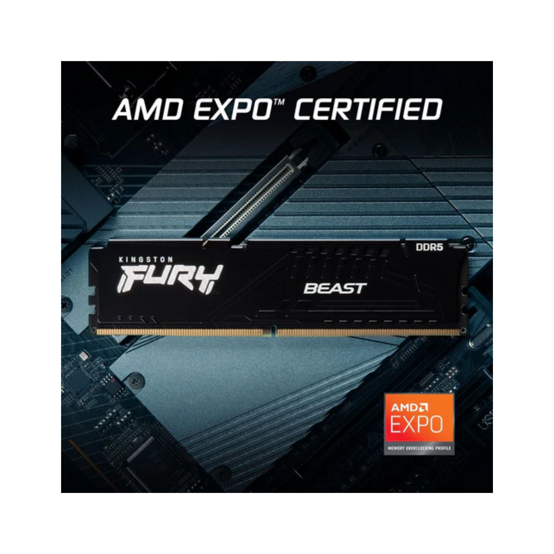 Kingston Fury Beast 8GB single DDR5 6000MT/s CL30 KF560C30BBE-8 Desktop Memory