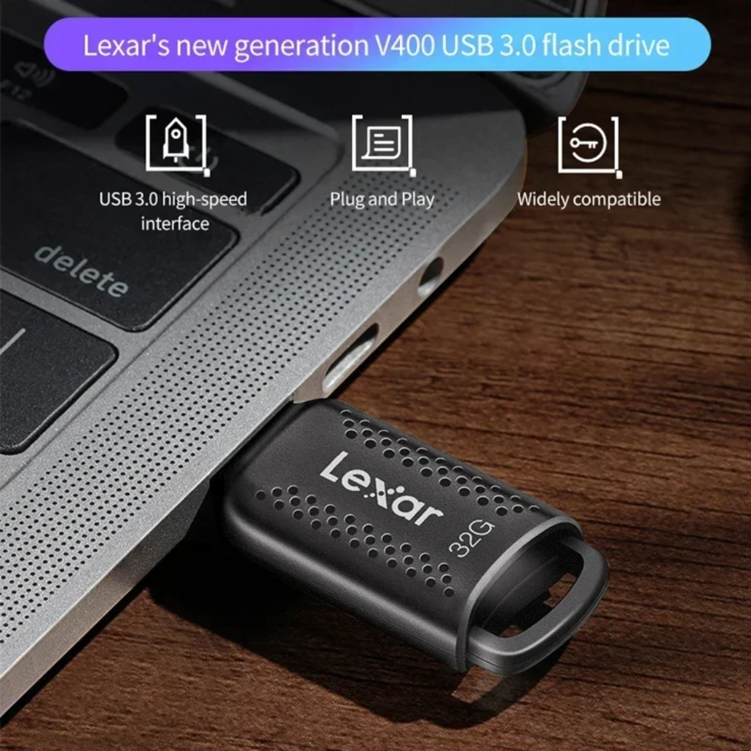 Lexar JumpDrive V400 USB 3.0 up to 100MB/s Compact Flash Drive With Key Ring Loop ( 64GB | 128GB )