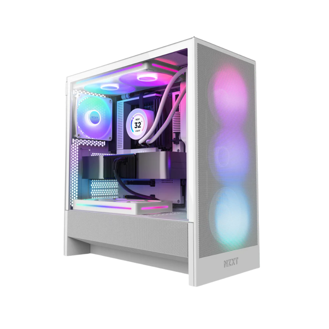 NZXT H5 Flow RGB (2024) Compact ATX Mid-Tower Airflow Case with RGB Fans ( Black CC-H52FB-R1 | White CC-H52FW-R1 )
