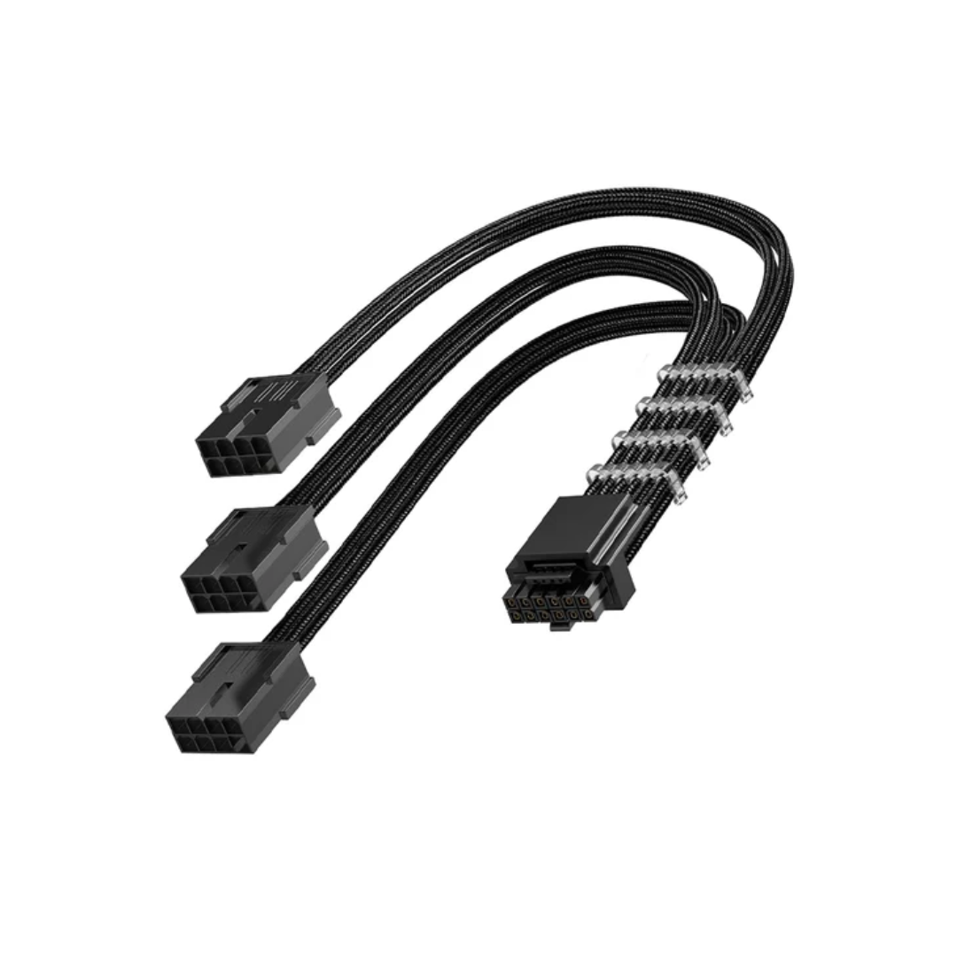 Asiahorse 12VHPWR 4 Kit PCIE 5.0 1-to-3 Sleeved Cable Kit Snow White/Kit Black