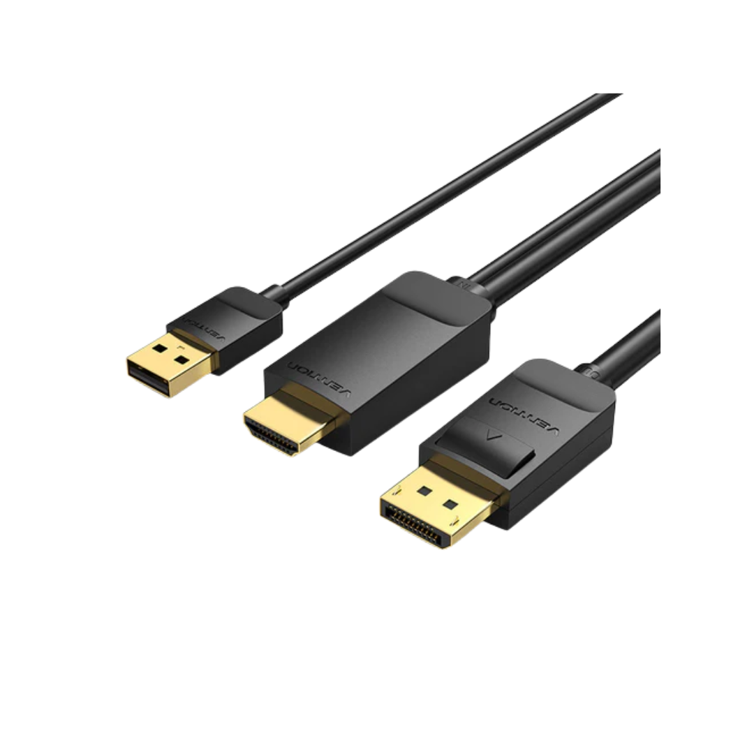 Vention Cable HDMI-A Male to DP Male 4K 60Hz Gold-Plated (1.5-Meters ABJBG/2-Meters ABJBH)