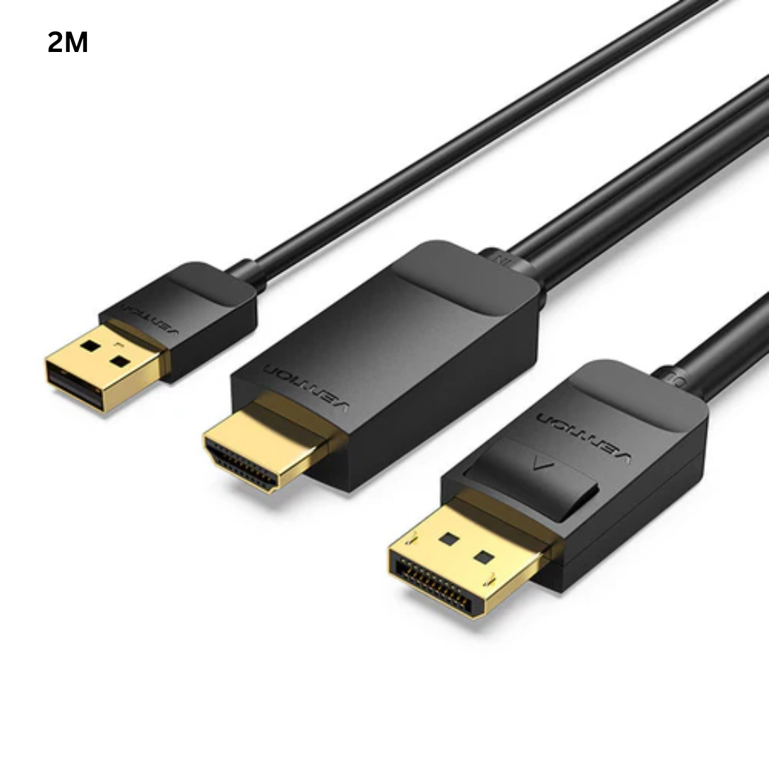 Vention Cable HDMI-A Male to DP Male 4K 60Hz Gold-Plated (1.5-Meters ABJBG/2-Meters ABJBH)