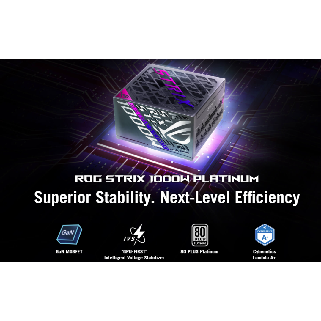 Asus ROG Strix 1000P Platinum 1000W Modular ATX3.1 PCIe5 Power Supply ROG-STRIX-1000P-GAMING