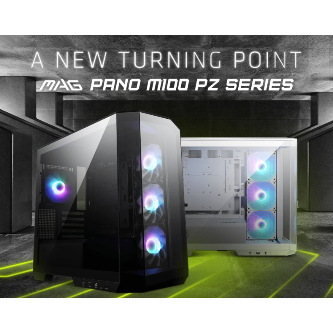MSI MAG Pano 100R PZ ATX Mid Tower Tempered Glass Gaming Case