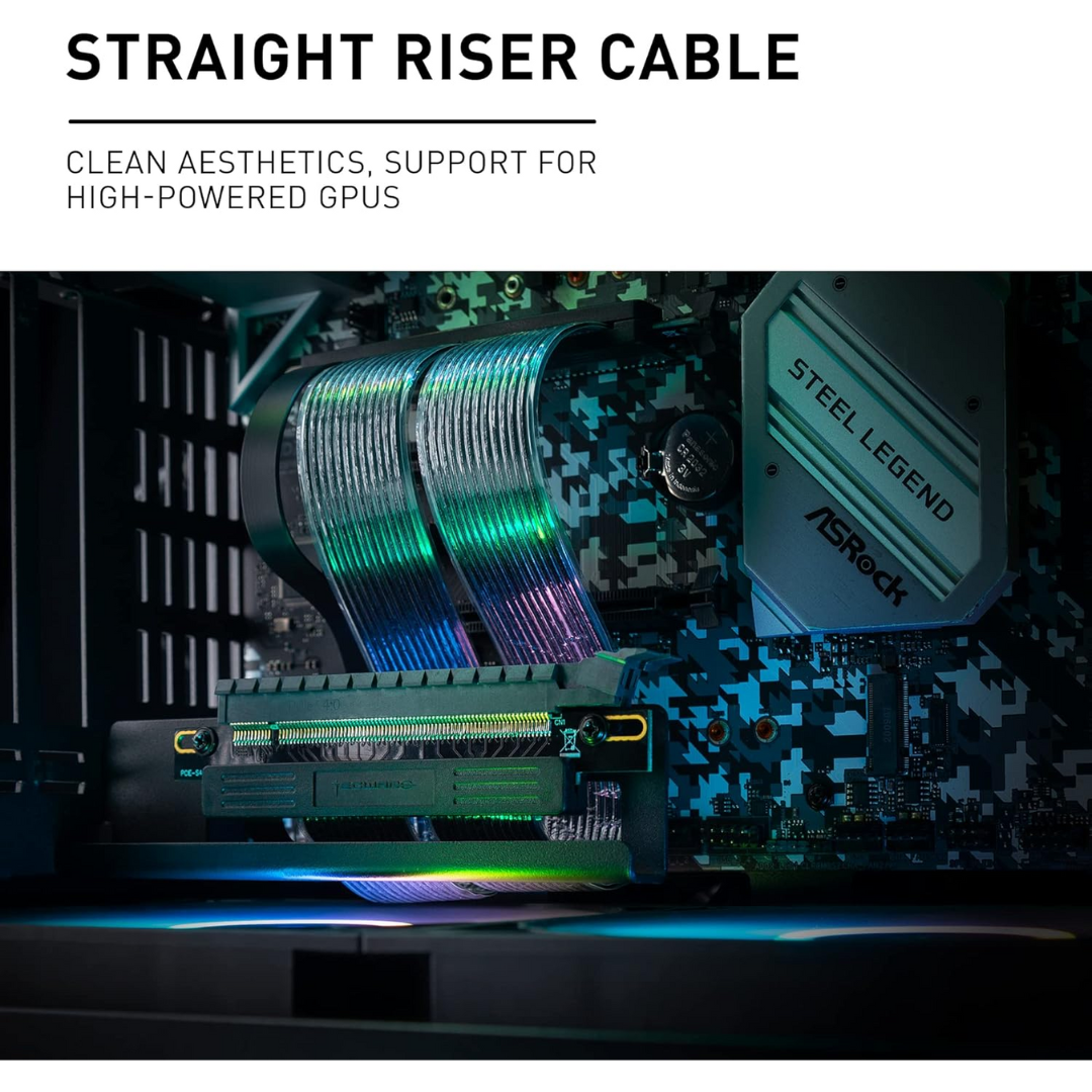 Tecware GPU PCIE Riser Cable 4.0 20cm 180 Degree Angle ( No Box )