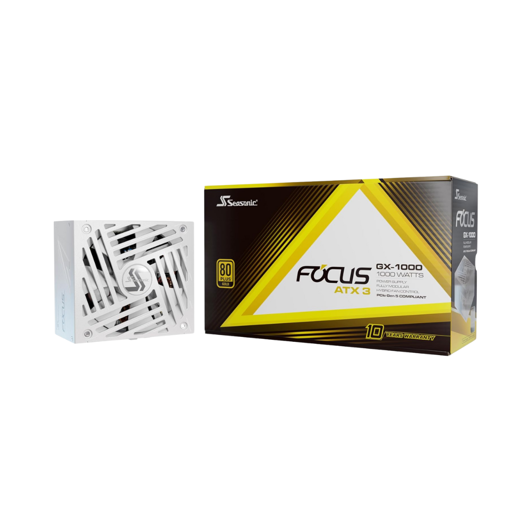 Seasonic Focus GX-1000 White 80+ Gold Full Modular ATX3.1 PCIe5.1 SRP-FGX102-A5A32SF WHITE