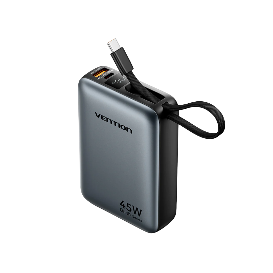 Vention 20000mAh 45W Compact and Portable Air Travel Friendly Power Bank USB-C/USB-A (FHGH0-TY)