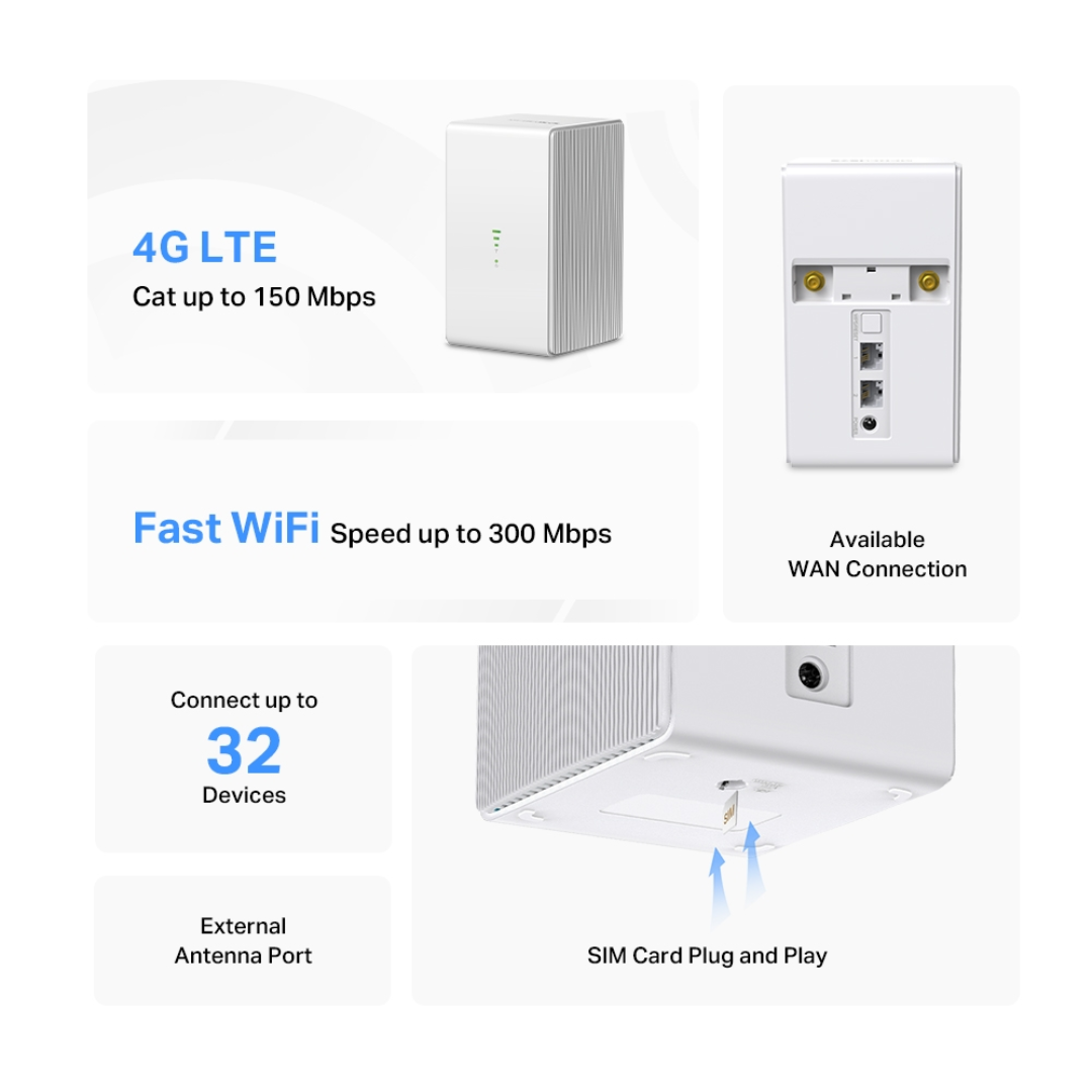 Mercusys MB110-4G 300Mbps Wireless N 4G LTE Router