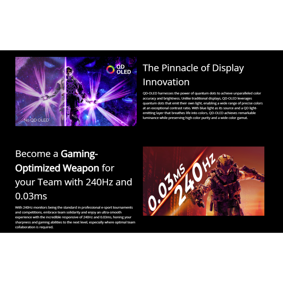 AOC Q27G4ZD 26.5" QD-OLED 240Hz QHD (2560x1440) 0.03ms GTG Gaming Monitor