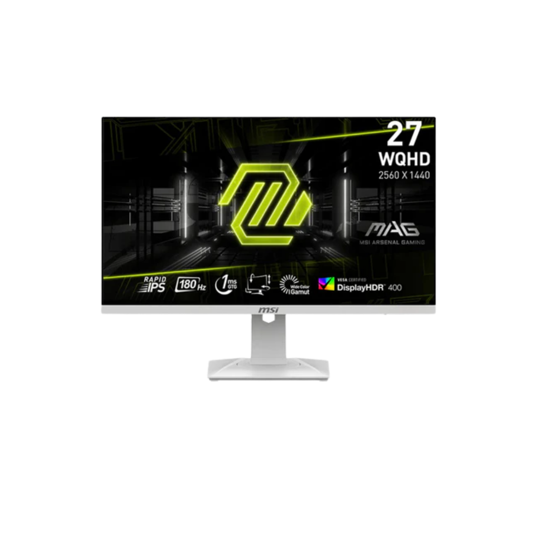 MSI MAG 274QRFW E20 27" IPS 200Hz WQHD 2560x1440 0.5ms GTG Rapid Gaming Monitor with Tilt, Height, Swivel & Pivot Adjustment (White)