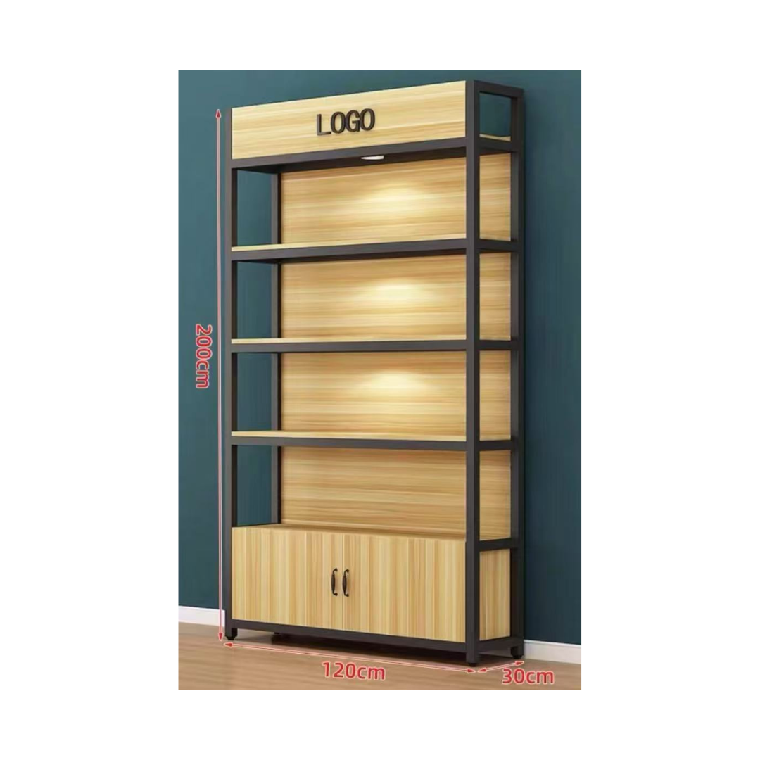 4-Layer Display Shelf Rack with Cabinet
