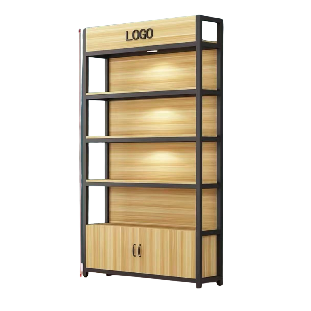 4-Layer Display Shelf Rack with Cabinet