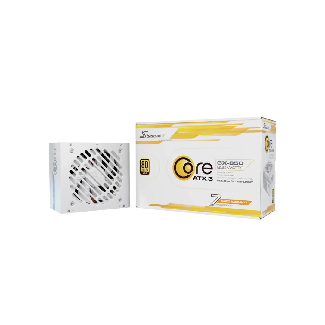 Seasonic Core GX850 850watts 80+ GOLD ATX 3.1 Full Modular white Power Supply SRP-CGX851-A5A32SF WHITE