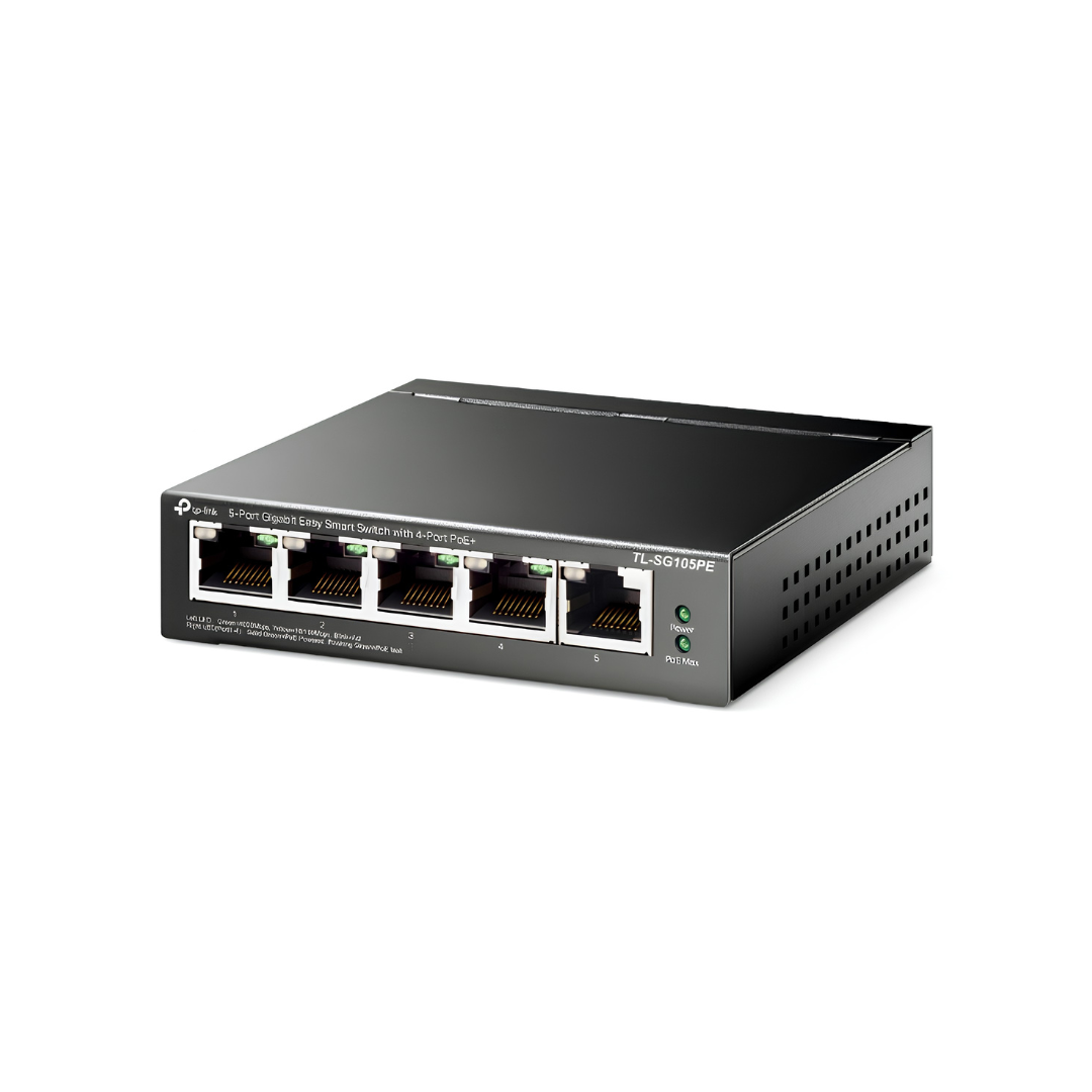 TP-Link TL-SG105PE 5-Port Gigabit Easy Smart Switch with 4-Port PoE+ Desktop Network Ethernet Switch Hub for Internet