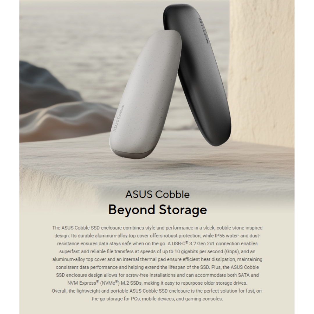 Asus Cobble USB-C Gen2 ESD-A1A Black SSD Enclosure