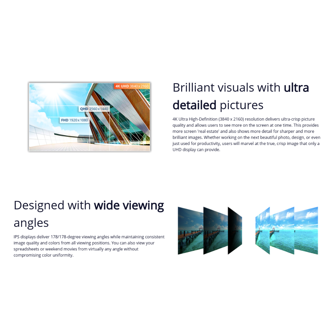 AOC U27B3CF 27" IPS 60Hz UHD (3840x2160) 4ms GTG HDR10 USB-C Monitor with Built-In Speaker