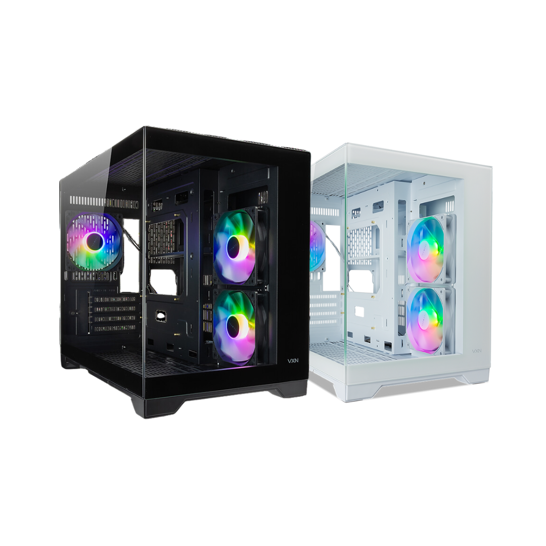Tecware VXN EVO Dual Chamber mATX ARGB Case with 3x120mm ( Black | White )