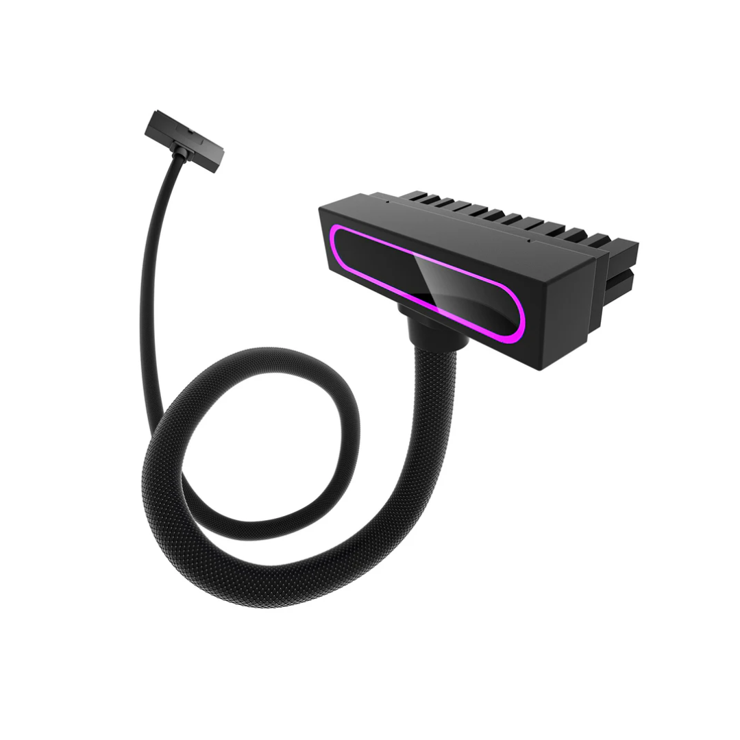 Asiahorse Hydrus ARGB PSU Extension Cable 24PIN 30CM Motherboard (Black/White)