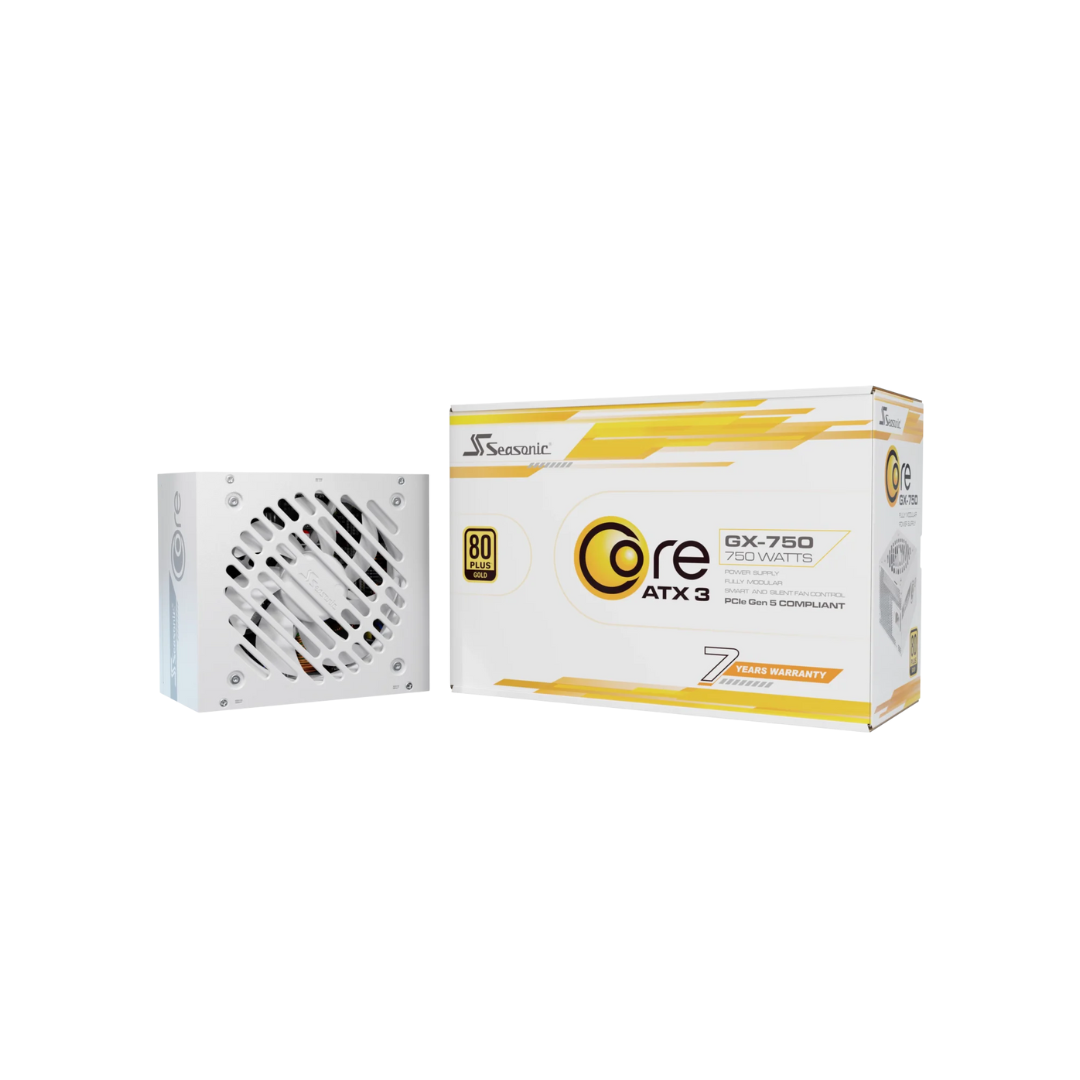 Seasonic Core GX-750 Gold 750W 80+ ATX 3.1 WHITE Fully Modular Power Supply SRP-CGX751-A5A32SF