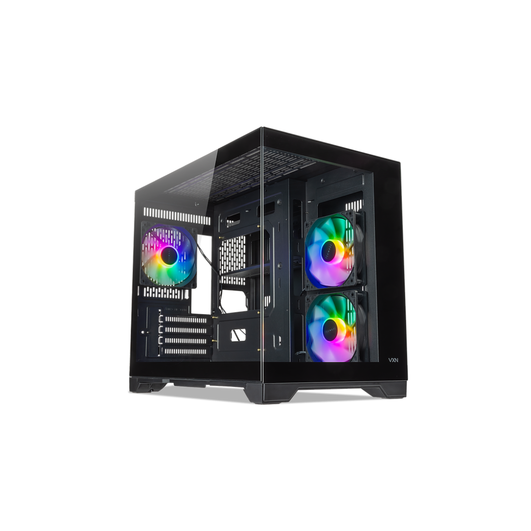 Tecware VXN EVO Dual Chamber mATX ARGB Case with 3x120mm ( Black | White )