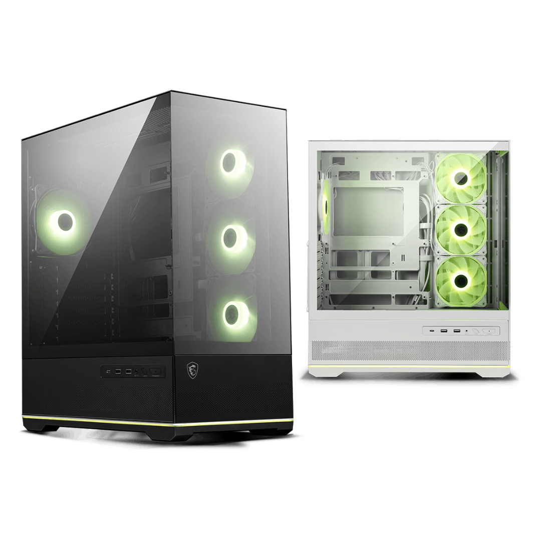 MSI MAG Pano 110R PZ Micro-ATX Mid Tower Tempered Glass Gaming Case (Black | White)