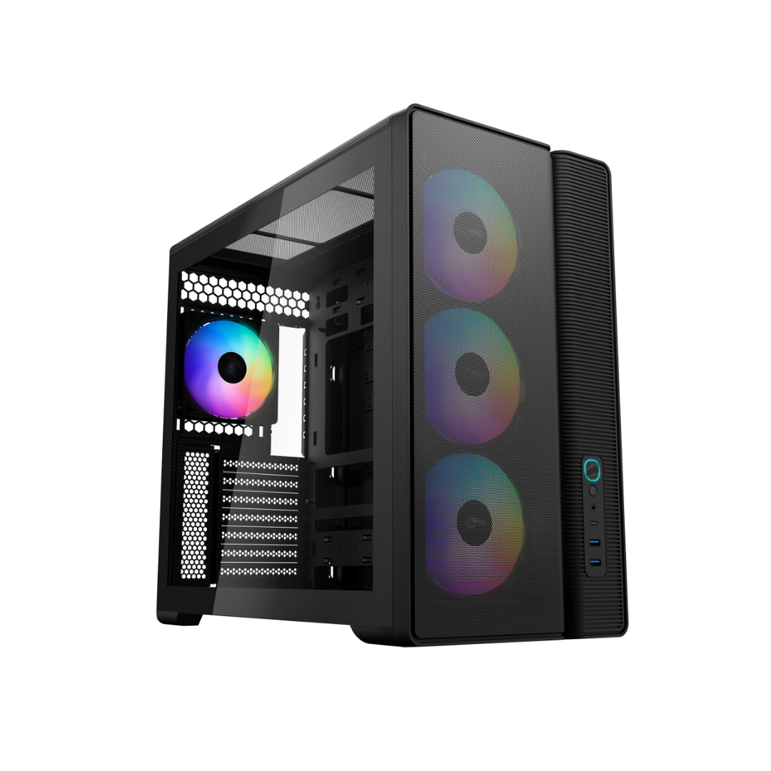 Sama S50 Dual-Chamber TG ATX MidTower Case + 4 ARGB Fans USB-C