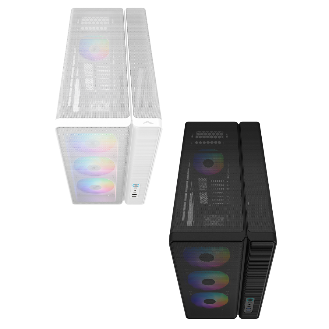 Sama S50 Dual-Chamber TG ATX MidTower Case + 4 ARGB Fans USB-C