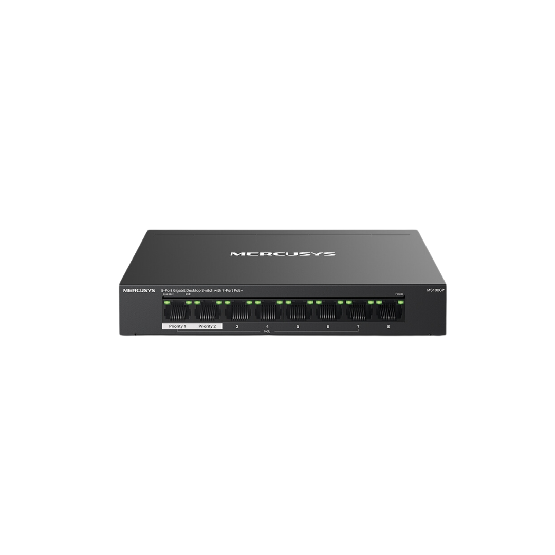 Mercusys MS108GP 8-Port Gigabit Desktop Switch with 7-Port PoE+