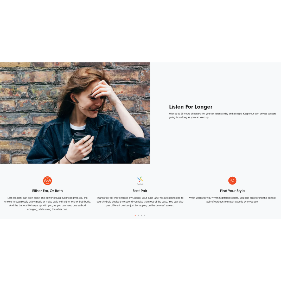 JBL Tune 225 TWS True Wireless Earbuds