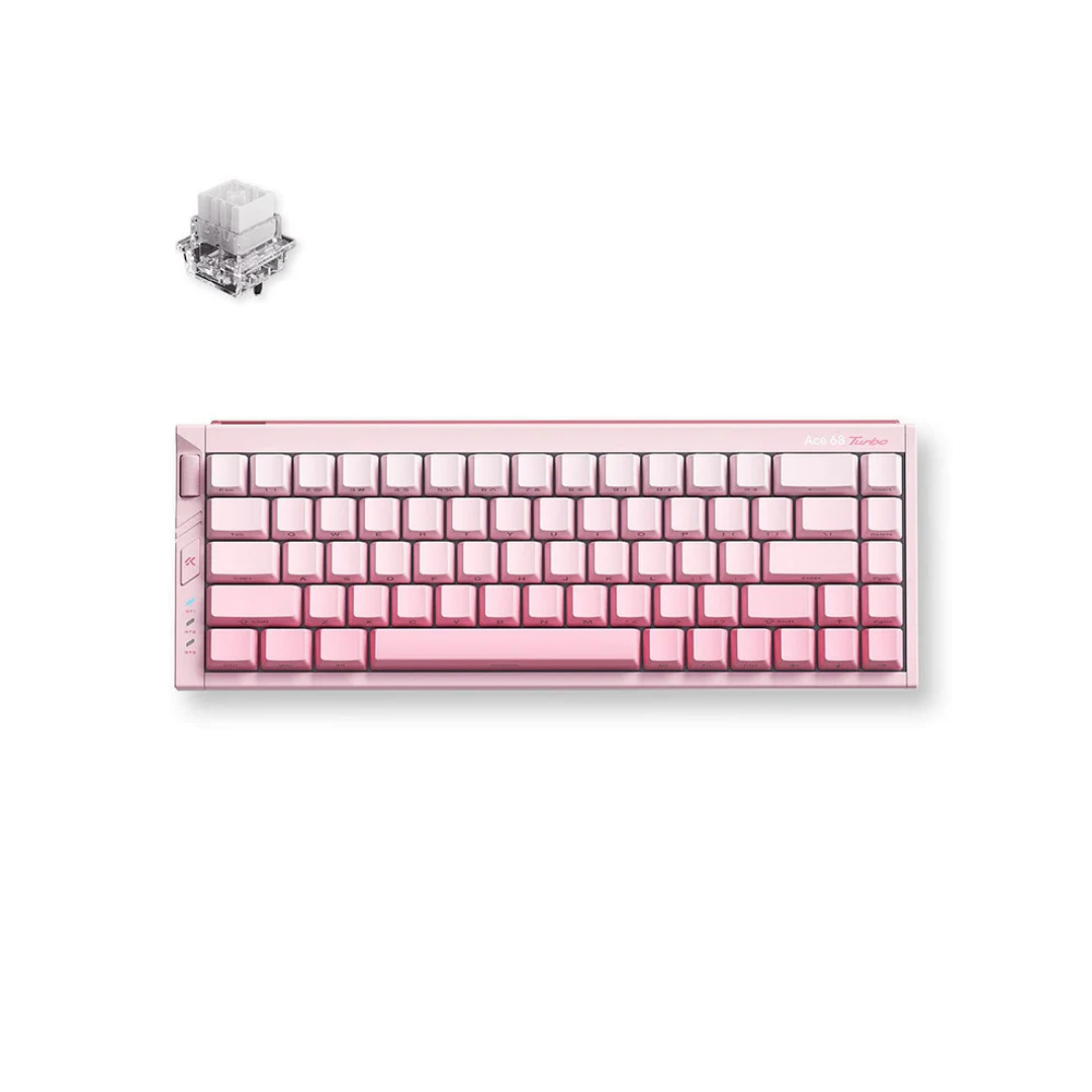 MCHOSE Ace 68 Turbo 16K Polling Rate Full Aluminum Esports Hall Effect Keyboard (White | Pink | Red)