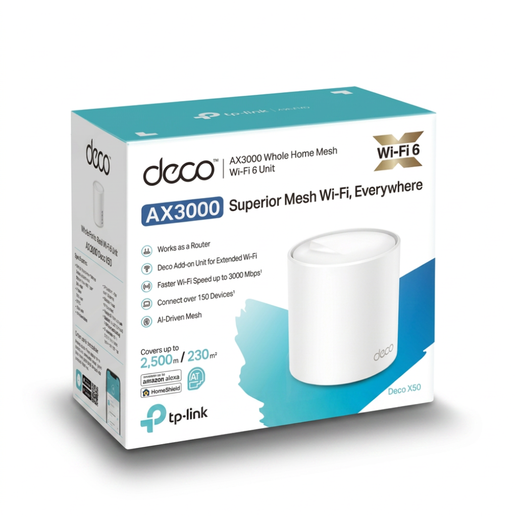 TPLink Deco X50 (1-Pack) AX3000 Whole Home Mesh WiFi 6 System